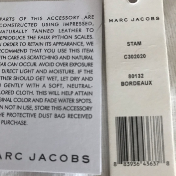 Marc Jacobs STAM Bag Python Bordeaux Studded wTags - Picture 12 of 17